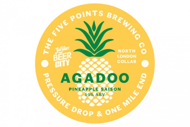 The beer tap keg clip for Five Points Agadoo Pineapple Saison