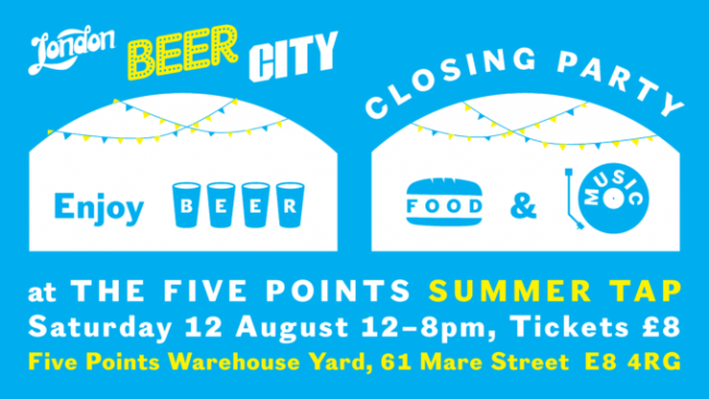 A flyer for the London Beer City Closing Party