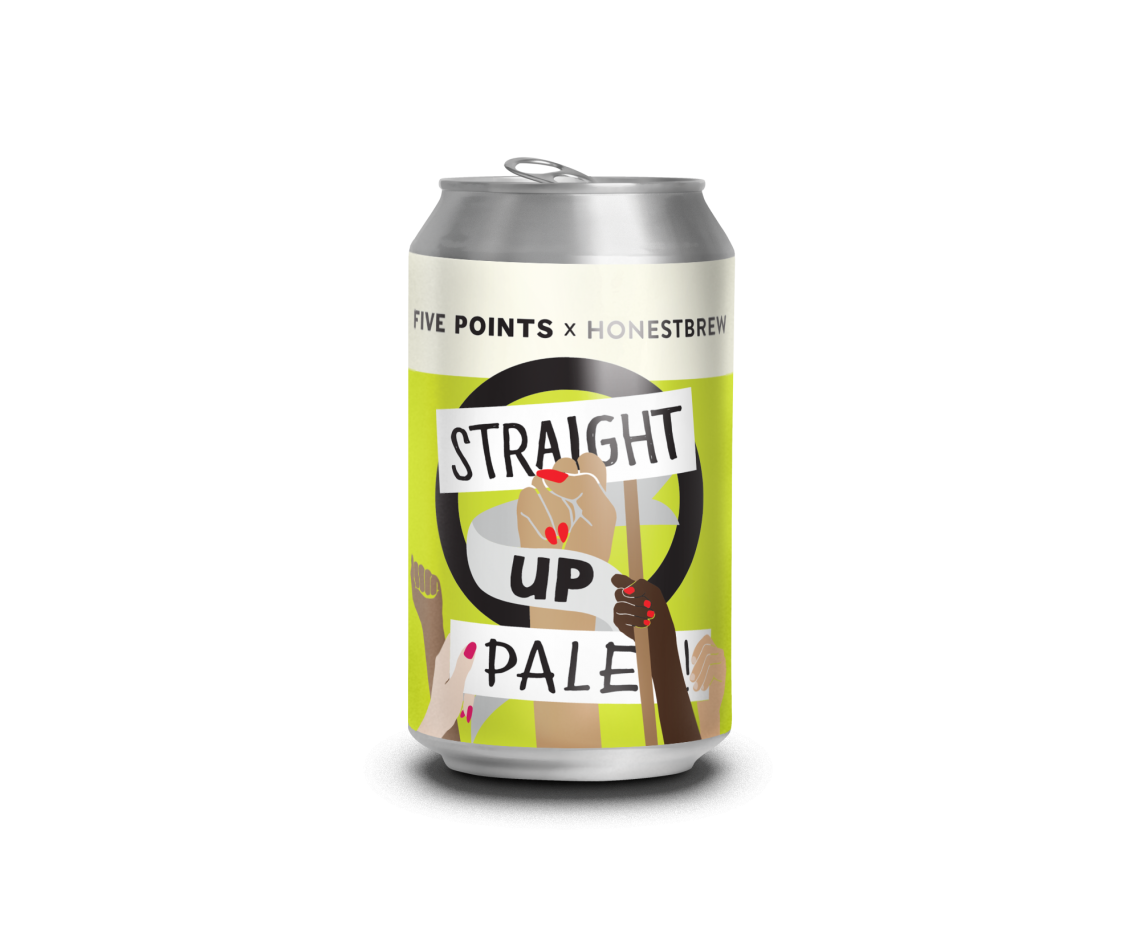 An illustration of a can of Five Points x Honestbrew Straight Up Pale